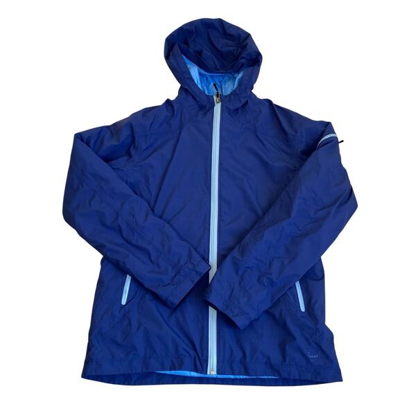 REI Girls Sz L (14-16) Water Resistant Jacket Hooded Lightweight Blue Fall - Picture 5 of 16